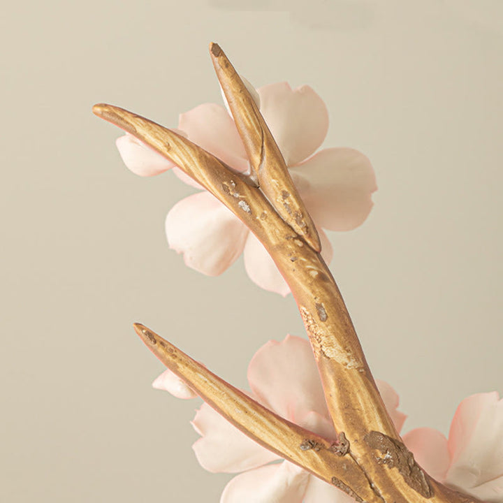 Buddha Stones Rami di fiori di prugna in fiore Bruciatore di incenso curativo in ceramica Decorazione da scrivania