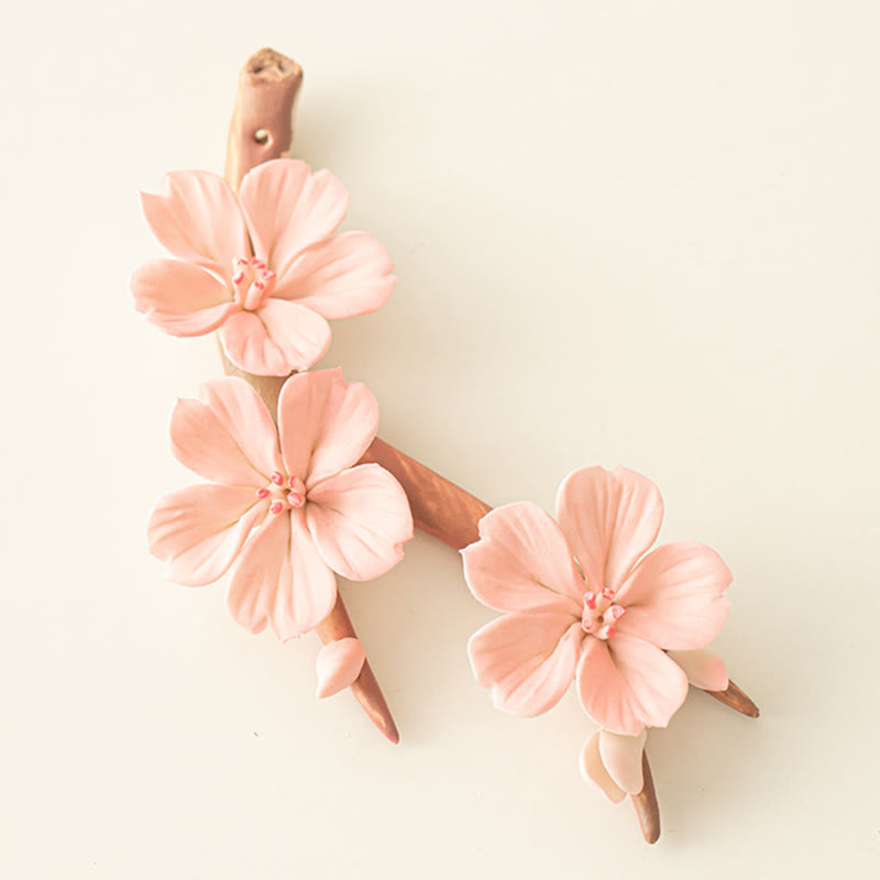 Buddha Stones Rami di fiori di prugna in fiore Bruciatore di incenso curativo in ceramica Decorazione da scrivania