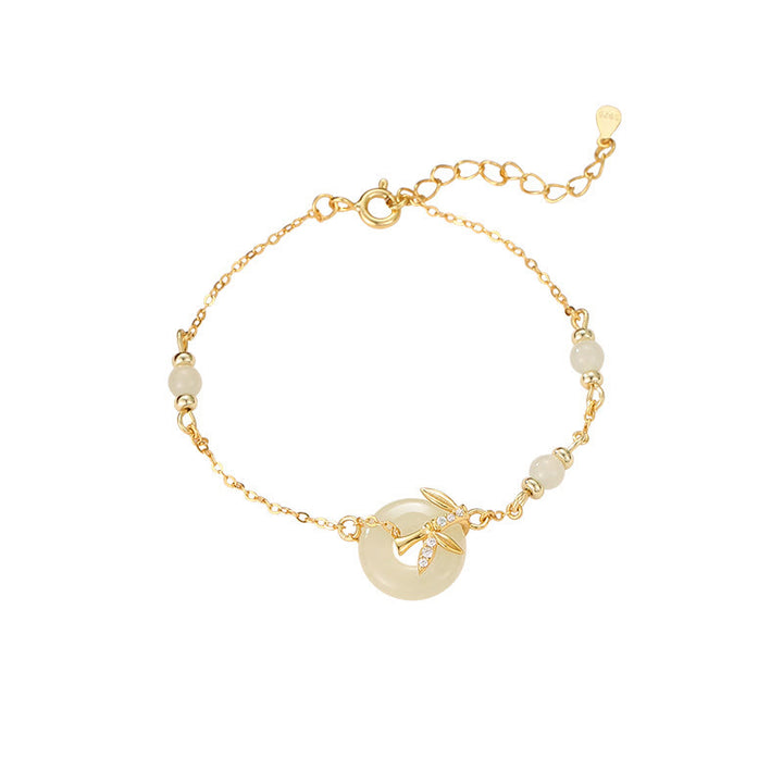 Bracciale Buddha Stones Hetian Jade 925 Sterling Silver Cubic Zirconia Peace Buckle Luck - image 10