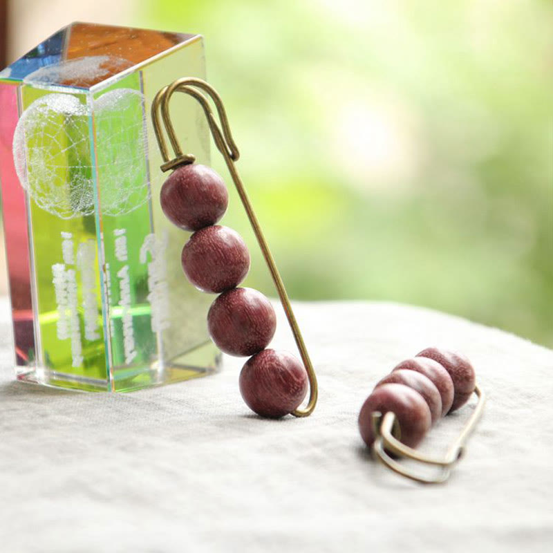 Buddha Stones Sandalo Vintage Agathis Alba Ebano Legno Peltogyne Perline Spilla Guarigione