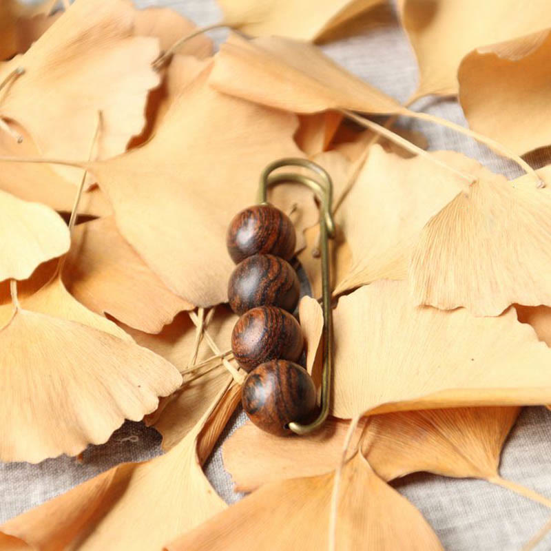 Buddha Stones Sandalo Vintage Agathis Alba Ebano Legno Peltogyne Perline Spilla Guarigione