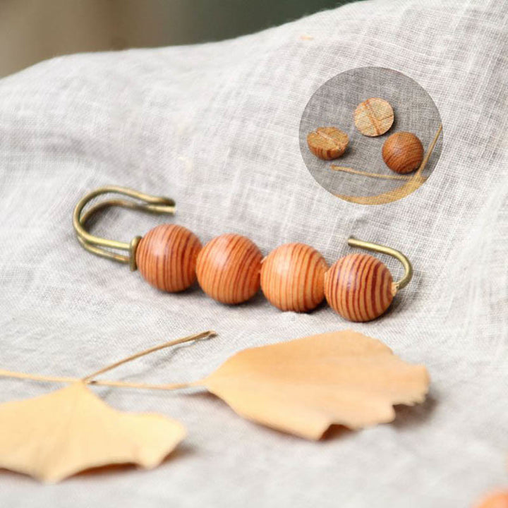 Buddha Stones Sandalo Vintage Agathis Alba Ebano Legno Peltogyne Perline Spilla Guarigione