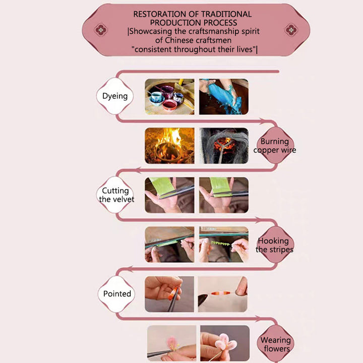 Buddha Stones Spilla fatta a mano in seta di gelso con fiore di velluto di Yangzhou e foglia di ginkgo