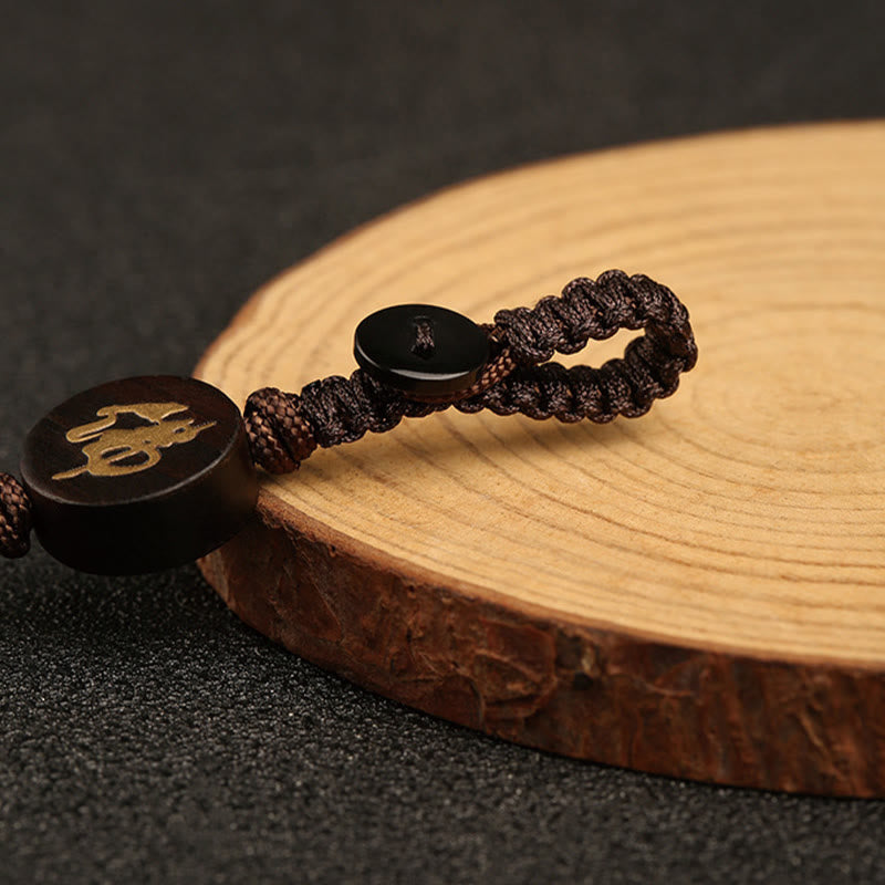 Portachiavi con protezione Buddha senza forma, piccole foglie di sandalo rosso e Buddha Stones