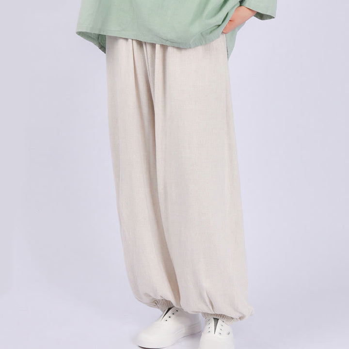 Buddha Stones Casual Plain Loose con tasche