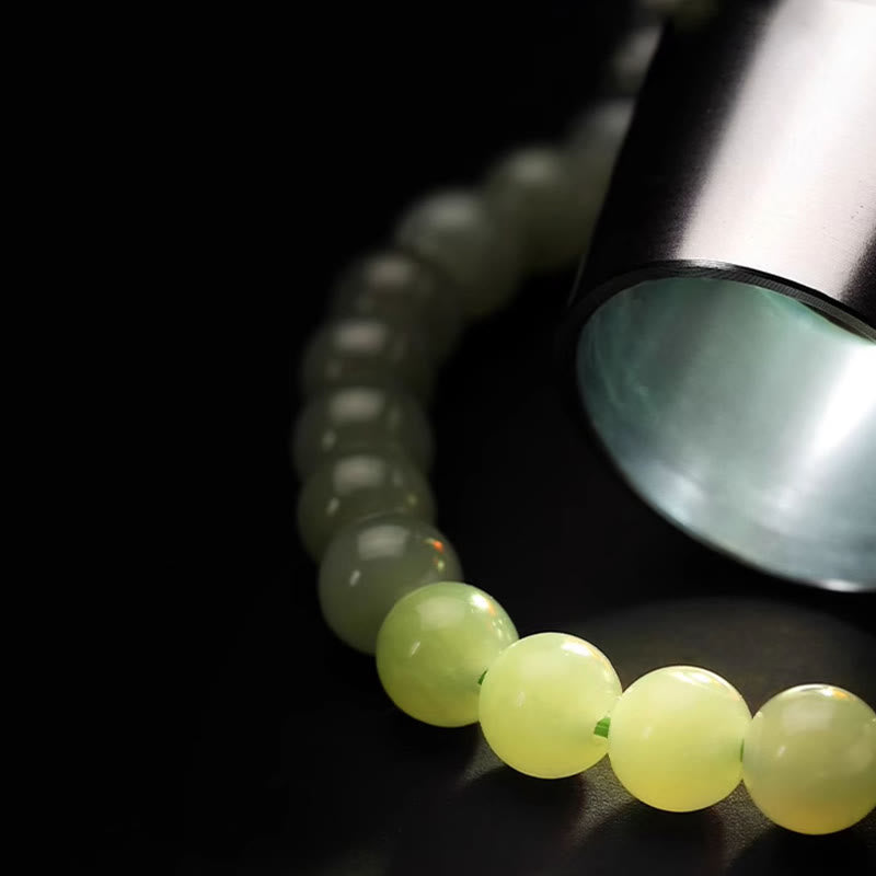 Braccialetto portafortuna con moneta di rame e coniglio in giada naturale di Hetian, agata e pietre Buddha Stones