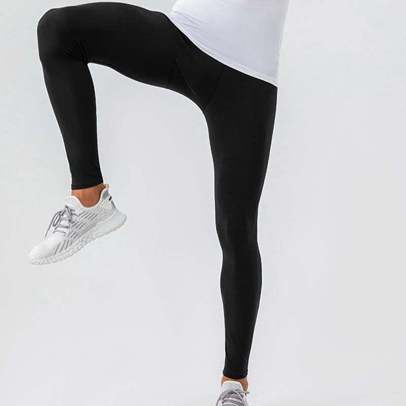 Buddha Stones Pantaloni sportivi da uomo elastici traspiranti a vita alta semplici