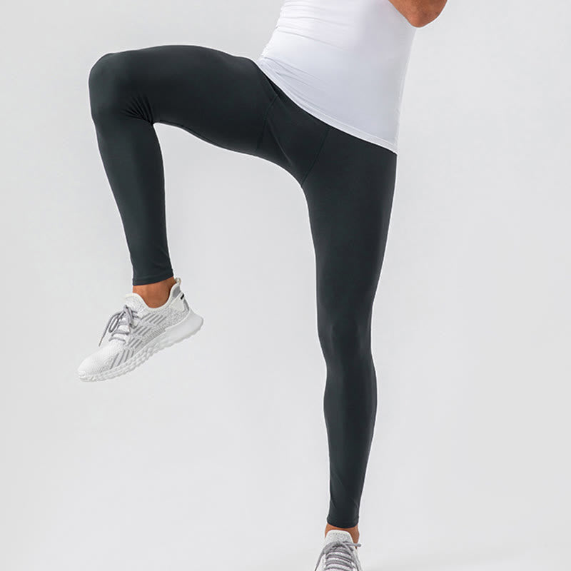 Buddha Stones Pantaloni sportivi da uomo elastici traspiranti a vita alta semplici