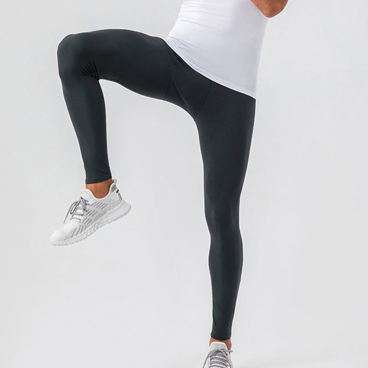 Buddha Stones Pantaloni sportivi da uomo elastici traspiranti a vita alta semplici