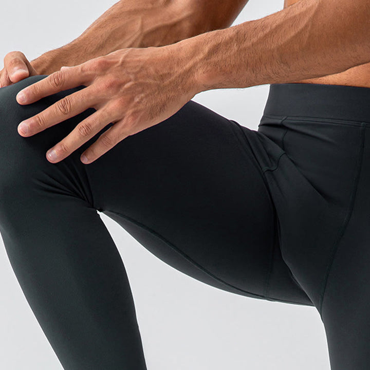 Buddha Stones Pantaloni sportivi da uomo elastici traspiranti a vita alta semplici