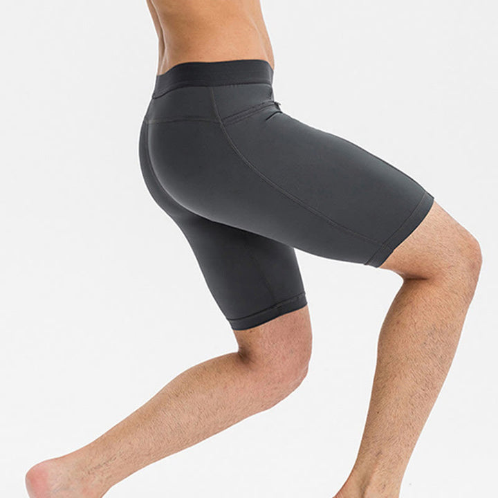 Buddha Stones Pantaloncini sportivi aderenti elasticizzati ad alta elasticità ad asciugatura rapida con tasche con cerniera da uomo