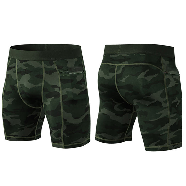 Buddha Stones Pantaloncini sportivi aderenti elasticizzati ad alta elasticità ad asciugatura rapida con tasche con cerniera da uomo