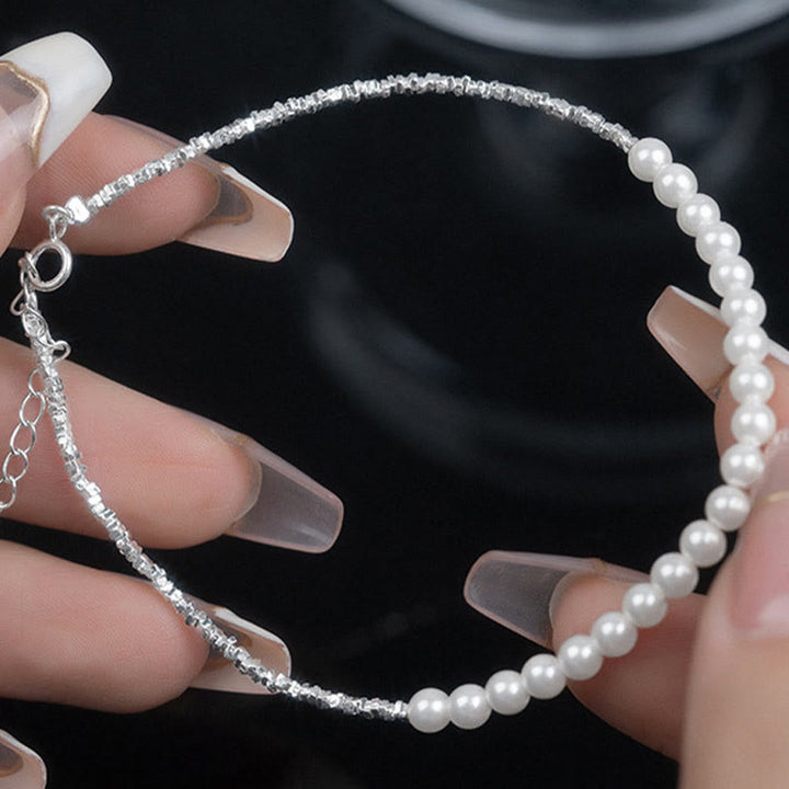 Cavigliera di protezione con perle in argento sterling 925 Buddha Stones - image 6