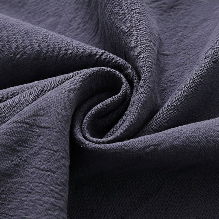 Buddha Stones 2 pezzi Design semplice Camicia cinese con bottoni a forma di rana Pantaloni larghi con coulisse e tasche Set di stoffa per meditazione da uomo - image 16