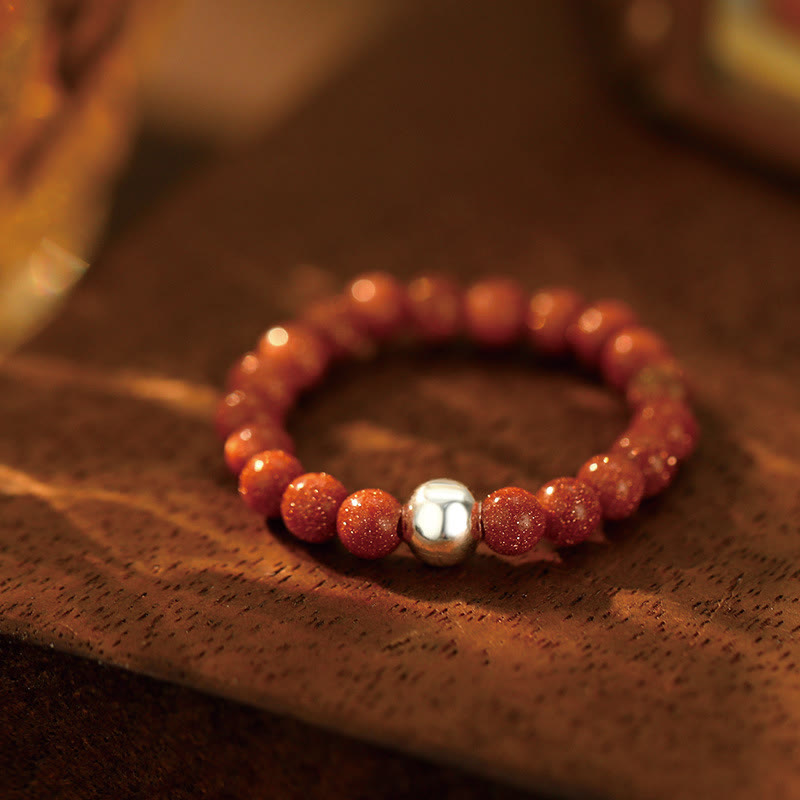 Buddha Stones 925 Sterling Silver Crystal Beads White Jade Black Onyx Blessing Anello elastico