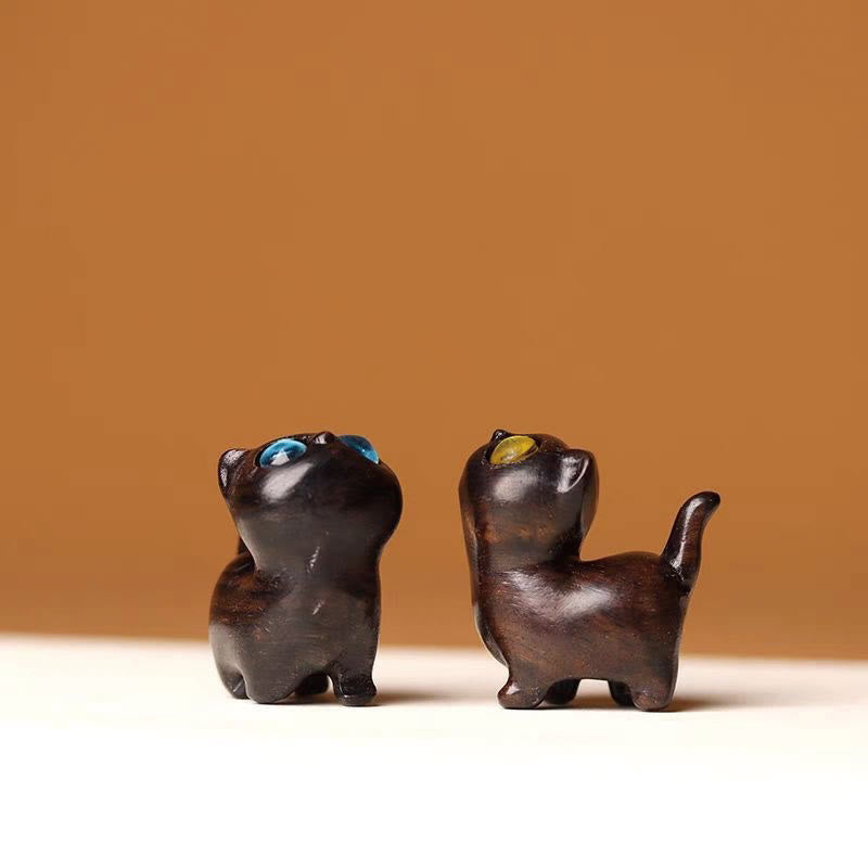 Buddha Stones Sandalo verde Legno di ebano Sandalo Piccola foglia Sandalo rosso Mini gatto fortunato Decorazione della pace - image 34