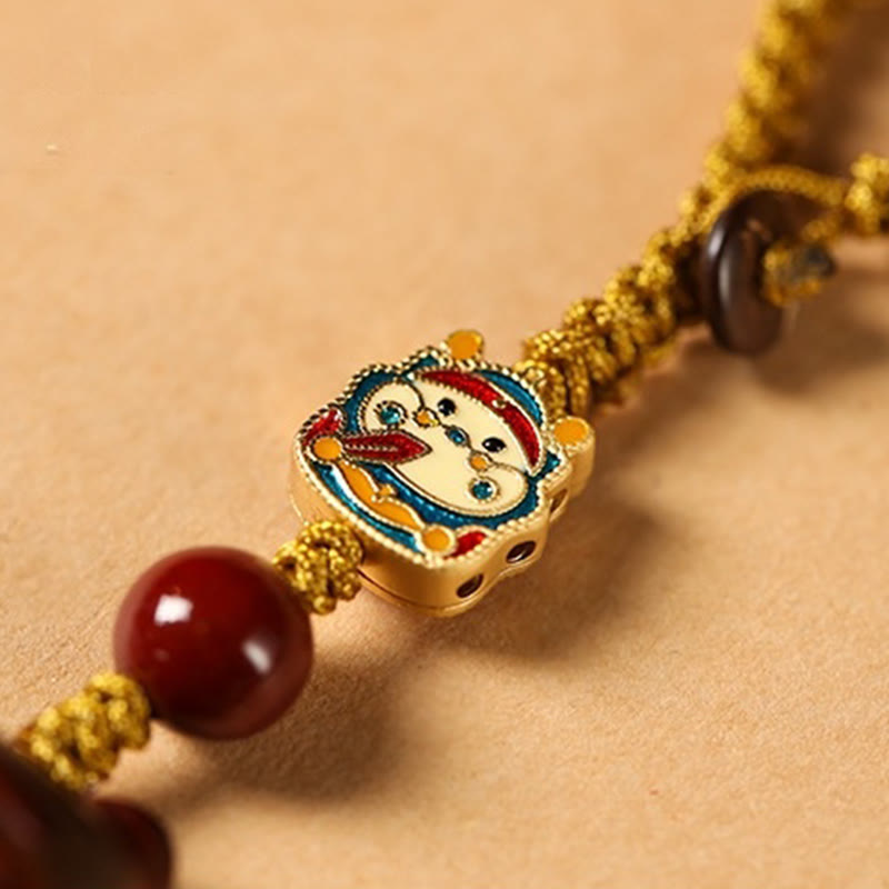 Buddha Stones Piccola foglia Sandalo rosso Sandalo verde Sandalo Gatto fortunato Protezione Portachiavi Telefono Appeso Decorazione - image 8