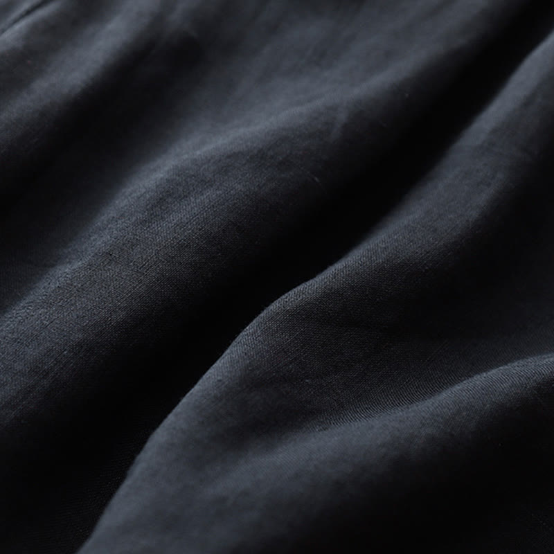 Buddha Stones Summer Casual Ricamo Fiore Pieghettato Cerniera Bottone Cotone Lino Pantaloncini da Donna con Tasche - image 19