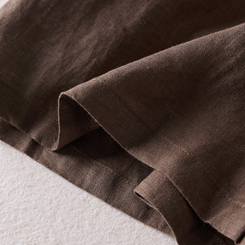 Buddha Stones Summer Daily Simple Wrinkle Design Pantaloncini da donna in cotone e lino con tasche - image 27