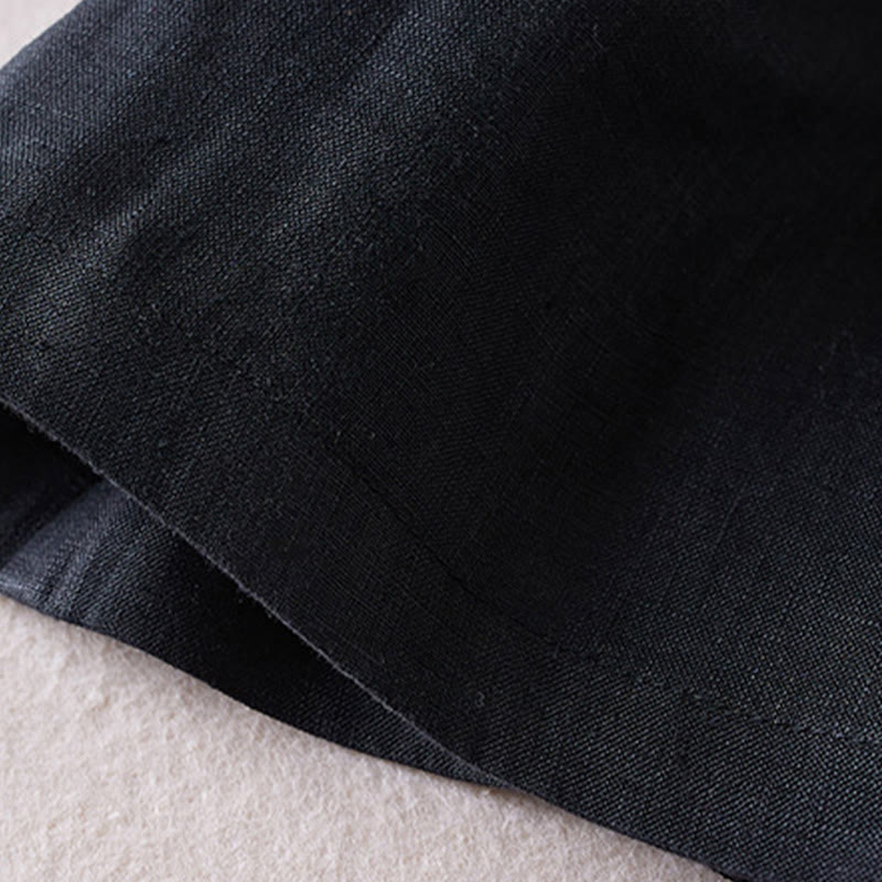 Buddha Stones Summer Daily Simple Wrinkle Design Pantaloncini da donna in cotone e lino con tasche - image 12