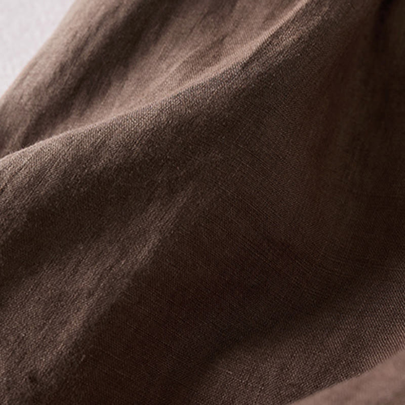 Buddha Stones Summer Daily Simple Wrinkle Design Pantaloncini da donna in cotone e lino con tasche - image 26