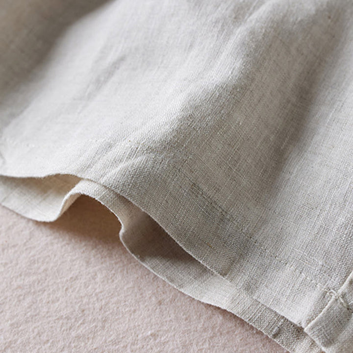 Buddha Stones Summer Daily Simple Wrinkle Design Pantaloncini da donna in cotone e lino con tasche - image 42