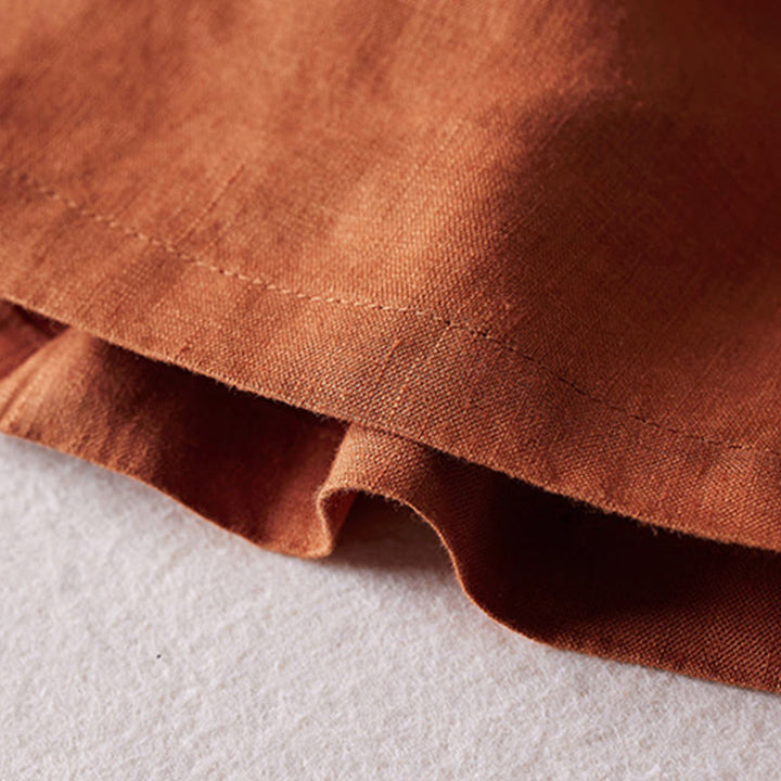 Buddha Stones Summer Daily Simple Wrinkle Design Pantaloncini da donna in cotone e lino con tasche - image 6