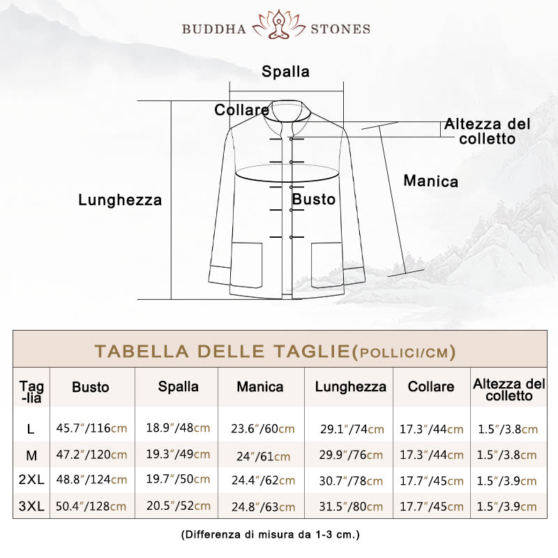 Buddha Stones 2 pezzi da uomo Tang Suit Koi Fish Pattern Frog-Button manica lunga camicia pantaloni set - image 5