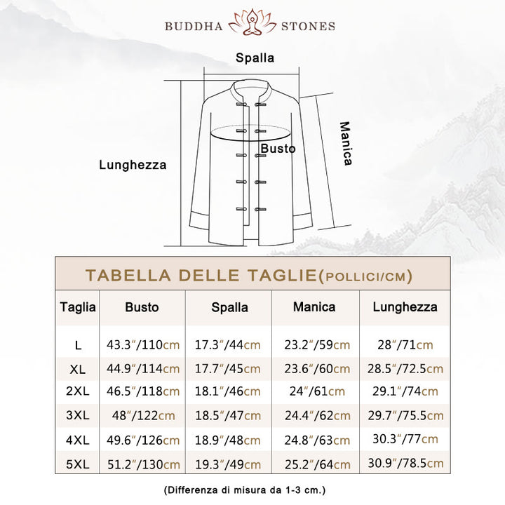 Buddha Stones Vestiti per il capodanno cinese Gru bianca Rana dorata Bottoni Tang Suit Giacca da uomo in cotone Camicia con tasche