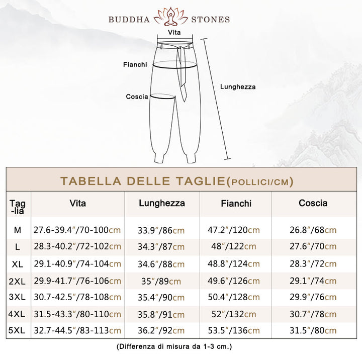 Pantaloni harem da uomo in cotone con lacci e tasche Buddha Stones Ocean Waves - image 3