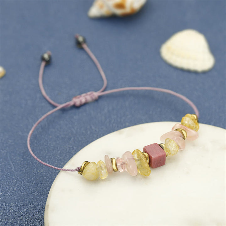 Buddha Stones Thank You Quarzo Rosa Citrino Rodonite Passionale