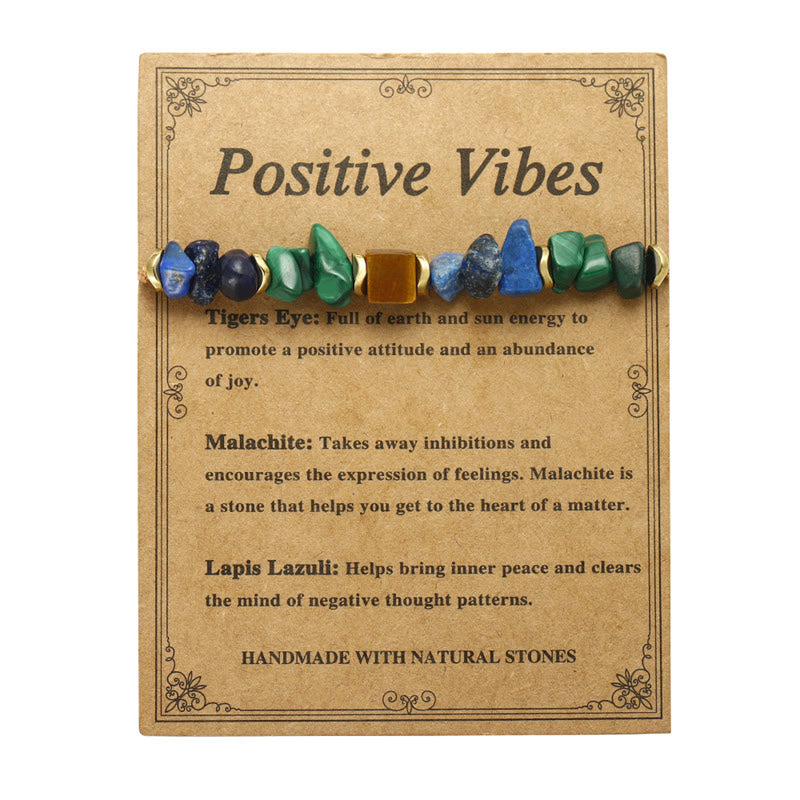 Bracciale anti-ansia Buddha Stone Positive Vibes Malachite Tiger's Eye Lazurite