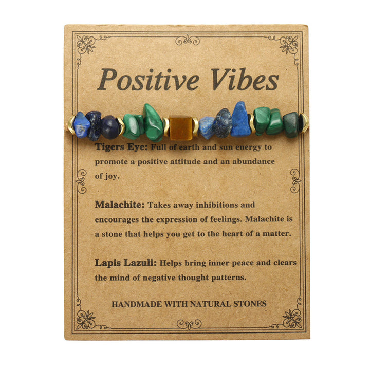 Bracciale anti-ansia Buddha Stone Positive Vibes Malachite Tiger's Eye Lazurite