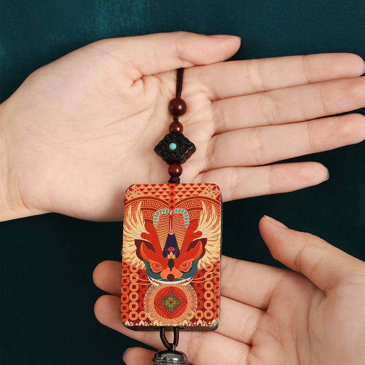 Buddha Stones PiXiu Legno di ebano Fortuna Ricchezza Nappa Decorazione da appendere all'auto