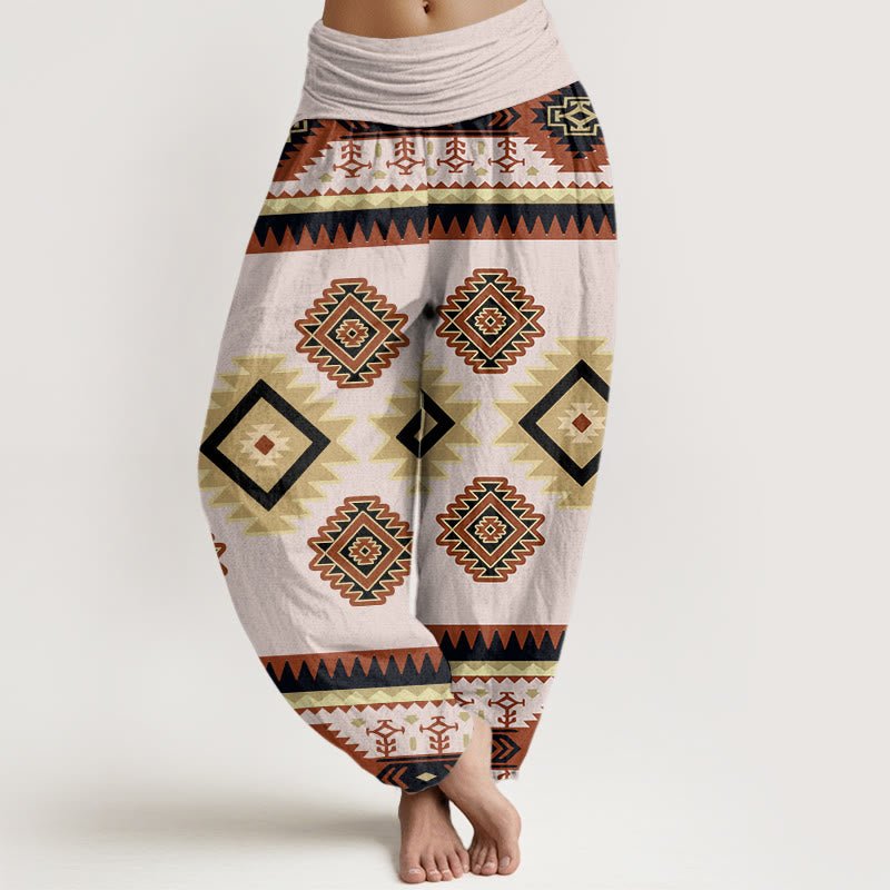 Pantaloni harem con elastico in vita, stile Navajo, casual, simmetrici, da donna, motivo Buddha Stones - LavandaBlush - US22, UK/AU26, EU54 (6XL) - image 5