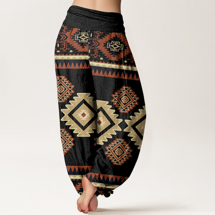 Pantaloni harem con elastico in vita, stile Navajo, casual, simmetrici, da donna, motivo Buddha Stones - image 10