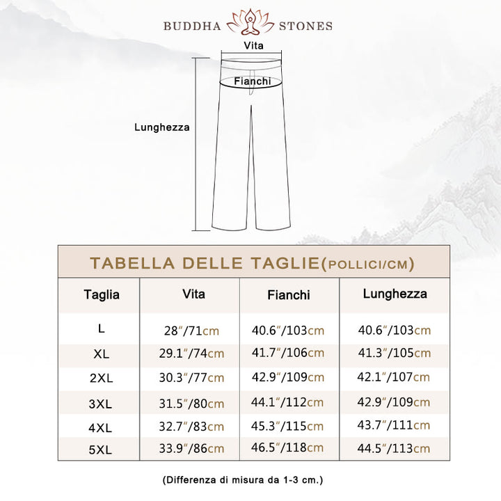 Pantaloni a gamba larga da uomo in velluto a coste di cotone tinta unita Buddha Stones con tasche