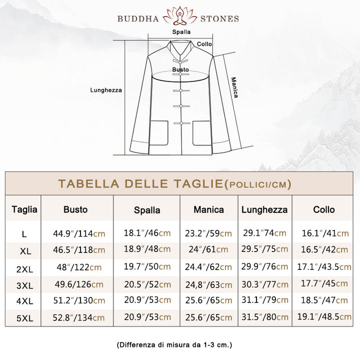 Buddha Stones 2 pezzi autunno uomo Tang Suit Frog-Bottone cotone manica lunga camicia pantaloni set - image 3