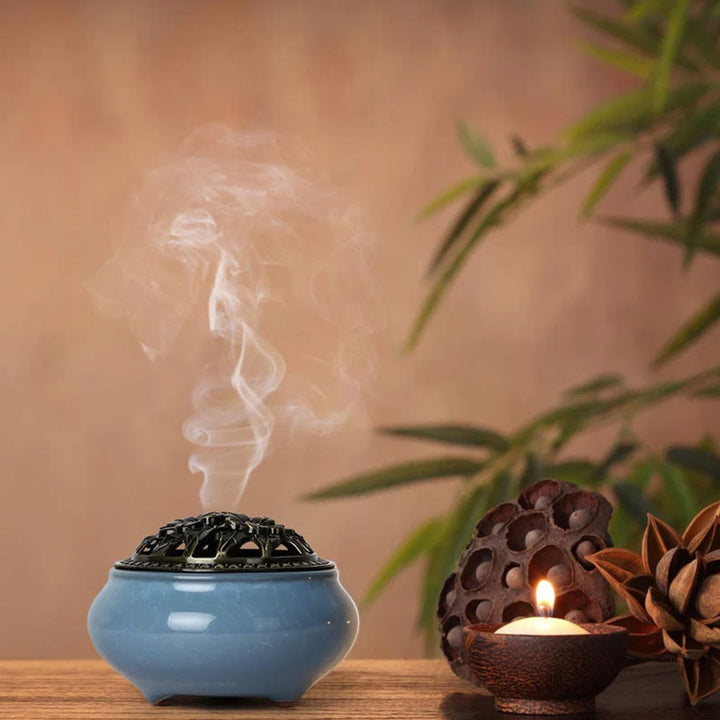 Buddha Stones Bruciatore di incenso in ceramica colorata