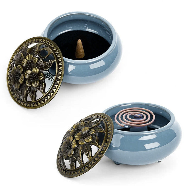 Buddha Stones Bruciatore di incenso in ceramica colorata