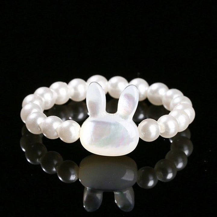 Anello elastico per la benedizione del coniglio con perline di pietra tridacna da 3 mm Buddha Stones