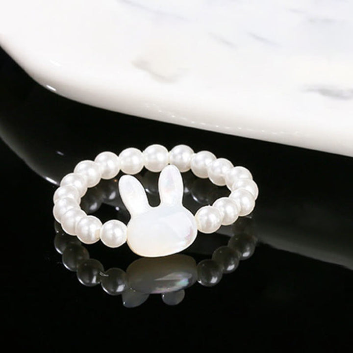 Anello elastico per la benedizione del coniglio con perline di pietra tridacna da 3 mm Buddha Stones