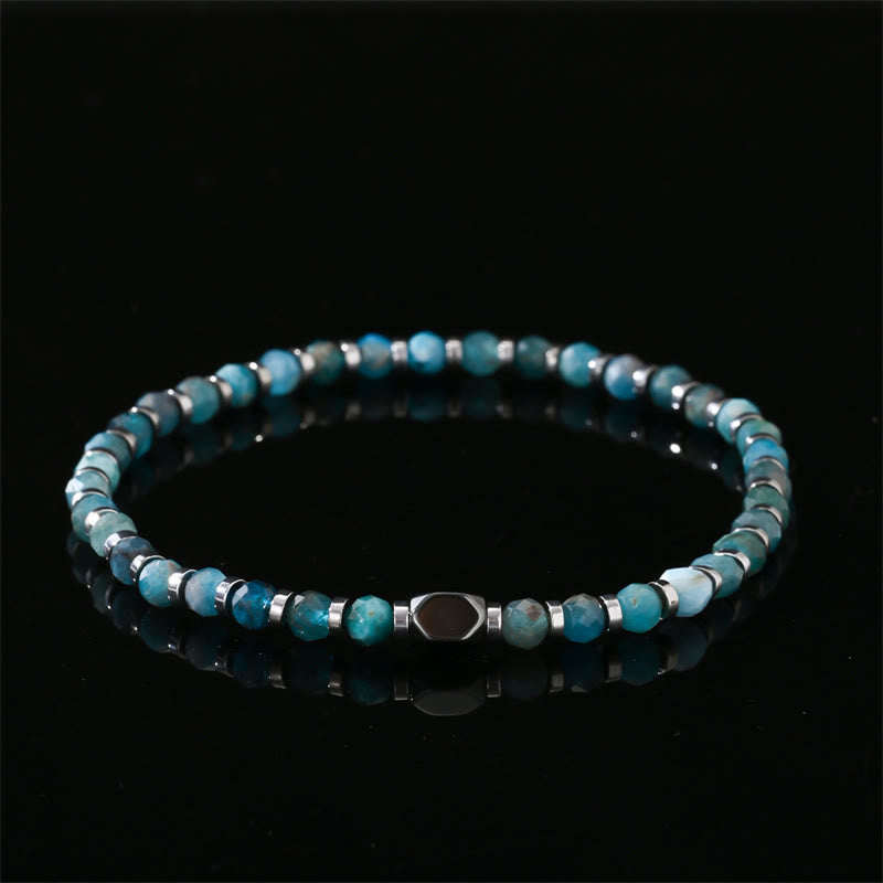 Bracciale di comunicazione in apatite ematite Buddha Stones
