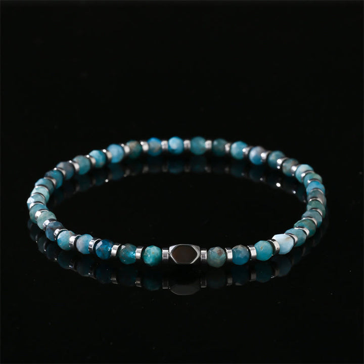 Bracciale di comunicazione in apatite ematite Buddha Stones