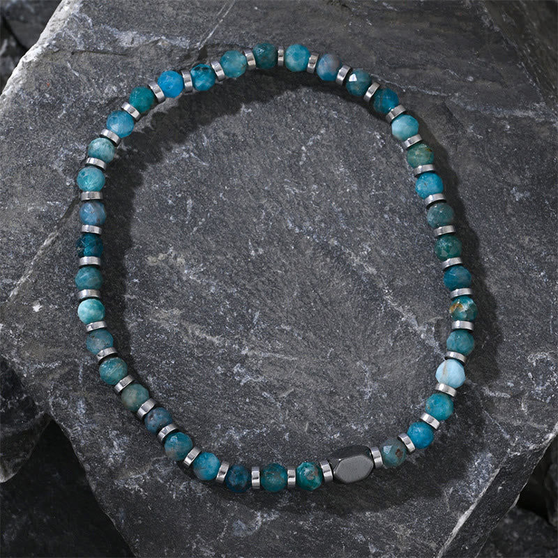 Bracciale di comunicazione in apatite ematite Buddha Stones
