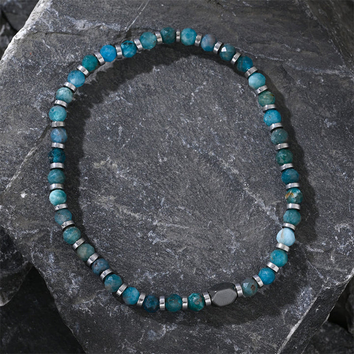 Bracciale di comunicazione in apatite ematite Buddha Stones