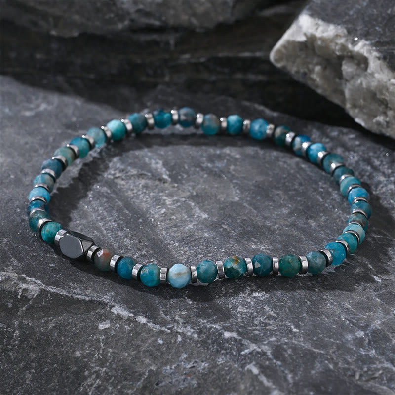 Bracciale di comunicazione in apatite ematite Buddha Stones