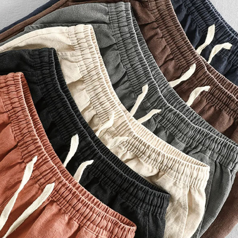 Pantaloncini da uomo in cotone con coulisse e elastico in vita con tasche Buddha Stones - image 22