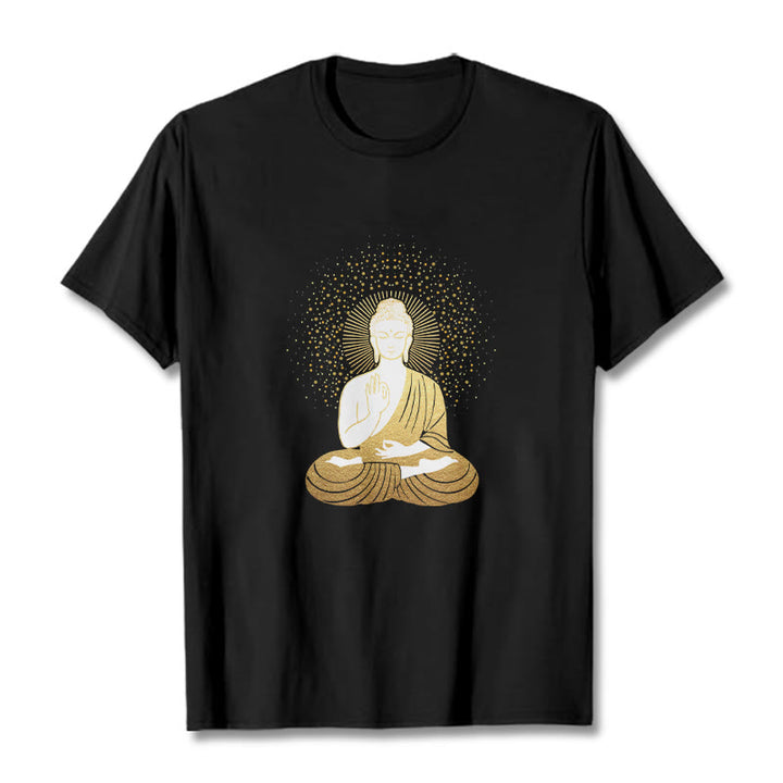 Buddha Stones Golden Meditation Buddha con Aura Dorata - Nero - 2XL - image 4