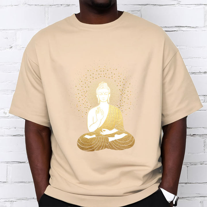 Buddha Stones Golden Meditation Buddha con Aura Dorata - image 12